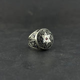 Seal of Solomon Ring for Men, Sterling Silver Talisman Jewelry, Protection Signet Ring, Esoteric Spiritual Gift, Islamic Calligraphy Ring