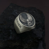 3D Lion Eagle Engraved Name Custom Ring