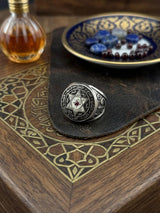 Seal of Solomon Ring for Men, Sterling Silver Talisman Jewelry, Protection Signet Ring, Esoteric Spiritual Gift, Islamic Calligraphy Ring