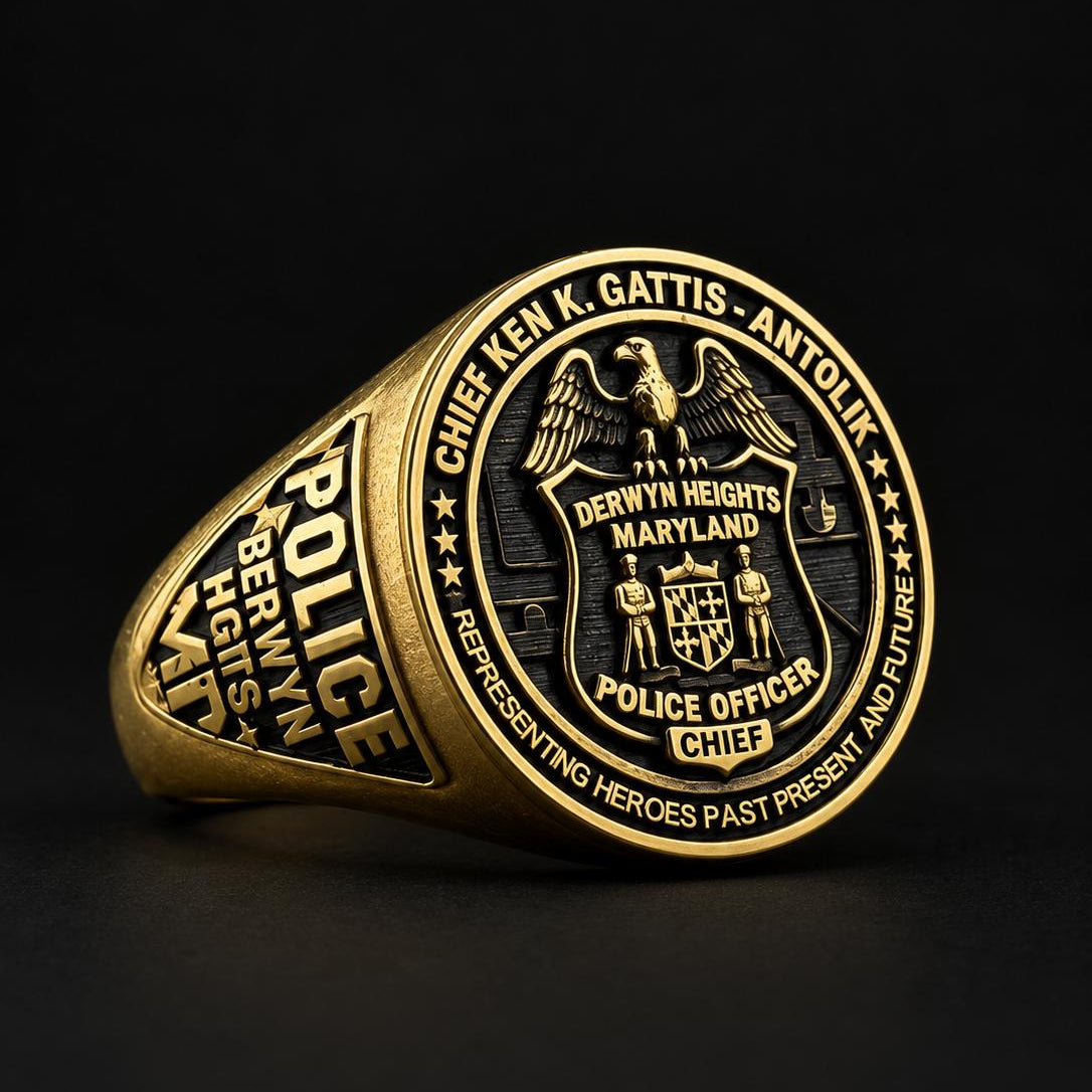 Custom U.S. Police Department Ring – Personalized Officer Badge Jewelry